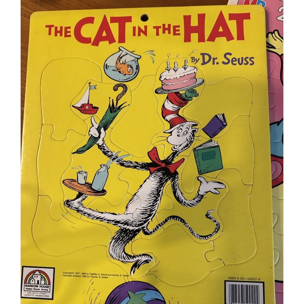 Lot of 3 Frame Tray Puzzle Cat in the Hat, Dr. Suess, GLOFriends Vintage - Picture 2 of 13